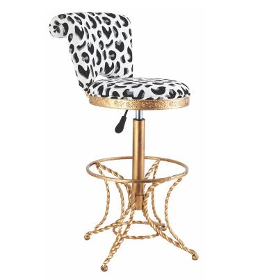 China Contemporary Wholesale Luxury Modern Fabric With Gold Base Metal Bar Stool Bases for sale