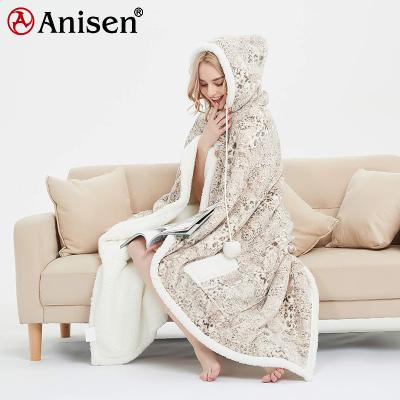 China 2022 New Products HEATING Hooded Blanket, Factory Wholesale 2022 Hot Luxury Printed Fleece Mink Blanket for sale