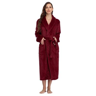 China Factoey Women Warm Bathrobes Anti-Static Fleece Winter Flannel Prices, Luxury Soft Terry Bathrobe Hotel Shawl Collar Bathrobe for sale