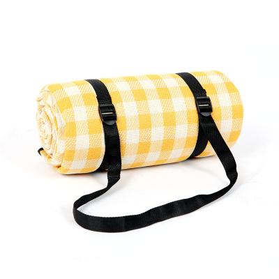 China Custom Printed Plaids Printing Picnic Mat Waterproof Portable Folding Hiking Blanket for sale