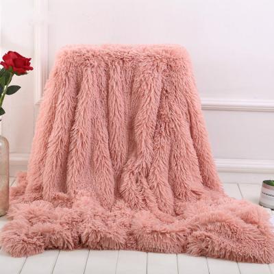 China Anti-pilling 50% OFF Wholesale Luxury Long Hair Mink Blanket, Custom Faux Fur Throw Blanket for sale