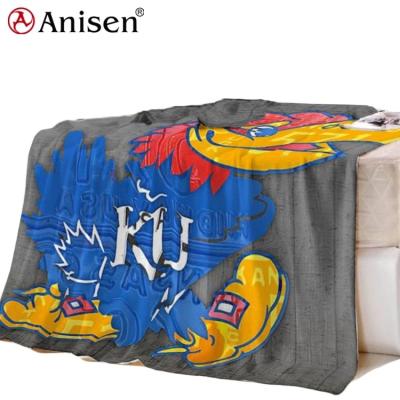 China 2021 Wholesales Soft China PORTABLE Special Printed Custom Travel Blankets Cartoon Polyester Fleece Winter Blanket for sale