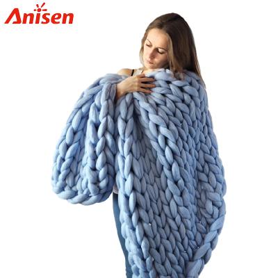 China Wholesale Fleece Home Warm Winter Anti-Static Knitted Geometric Throw Knit Blankets For Home Decoration for sale