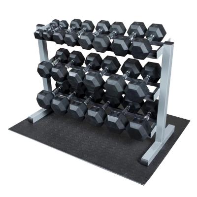 China Universal Hex Dumbbell Rubber Dumbbell Rack for sale