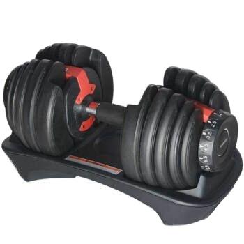 China Free Private LOGO Gym Equipment 24KG 40KG Rubber Covered Dumbbell Custom Adjustable Dumbbell Set for sale