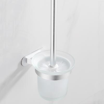 China Bathroom Sustainable Space Certification Factory Price Aluminum Toilet Brush Holder Toilet Cleaning Brush for sale