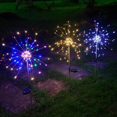 China Modern Outdoor Fireworks Lamp Warm LED Garden Street Cord Solar Fireworks Lights Christmas Decoration Lights for sale