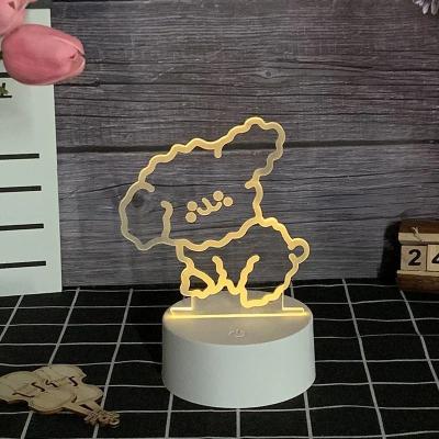 China Modern LED  Illusion Clear Acrylic Anime Table Decoration LED Lamp Bedside Shadow Illusion 3D Cartoon Night Light for Christmas Gifts for sale