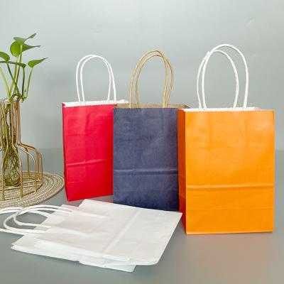 China Recyclable Recyclable Kraft Paper Bag With Your Own Logo , Custom Shopping Paper Bag For Food With Handle for sale