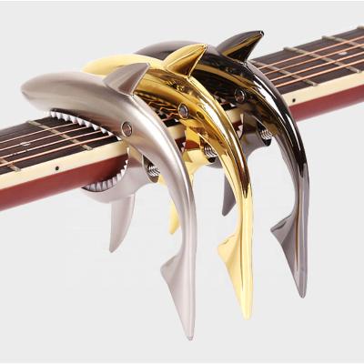 China Wholesale Custom Brand Shark Shape Guitar Zinc Alloy Capo Zinc Alloy For Guitar Bass Ukuele Violin Use for sale