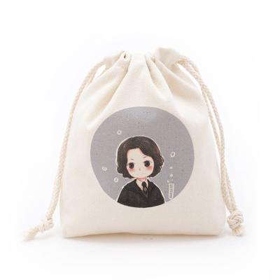 China Custom Reusable Eco Friendly Cotton Canvas Drawstring Bag Suction String Bag for sale