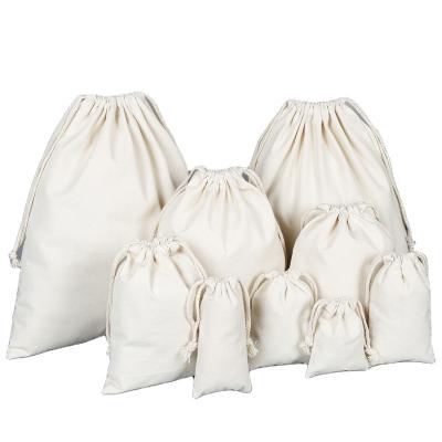 China Custom Eco Friendly Cotton Canvas Storage Dust Drawstring Bag Cotton Drawstring Bag for sale