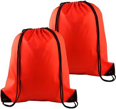 China Customized Eco Friendly 210d Polyester Drawstring Backpack Reusable Foldable Bag for sale