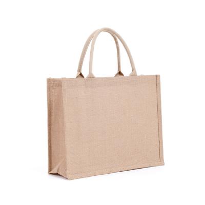 China Custom Reusable Eco Friendly Natural Jute Burlap Shopping Jute Tote Bag for sale