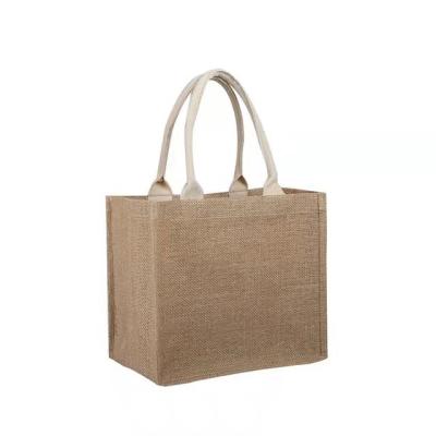 China Eco Friendly Natural Jute Custom Burlap Shopping Tote Bag for sale