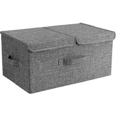 China Customized Multi-Function Non-woven Box Viable Storage Bin Folding Bedroom Storage Boxes for sale