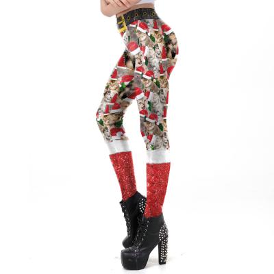 China Hot Sale Antibacterial Unique Design Christmas Santa Legging For Women Girls Leggings for sale