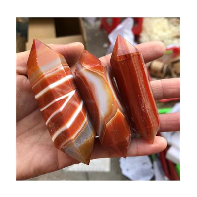 China Wholesale Natural Carnelian Healing Crystals China Double Tower Quartz Point Stones For Sale for sale