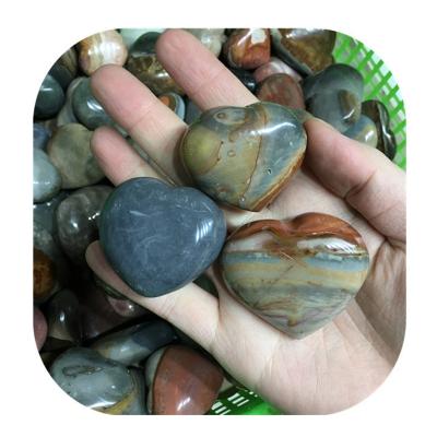 China China Wholesale Crystal Craft Natural Crystal Hand Cut Crystal Polychrome Jasper Heart For Christmas Decorations for sale