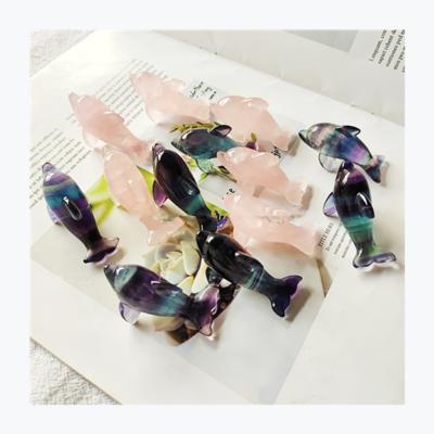 China Wholesale Natural Crystal Stones Europe Crafts Healing Crystals Mix Material Dolphin Healing Quartz Crystal Dolphin For Home Decor for sale