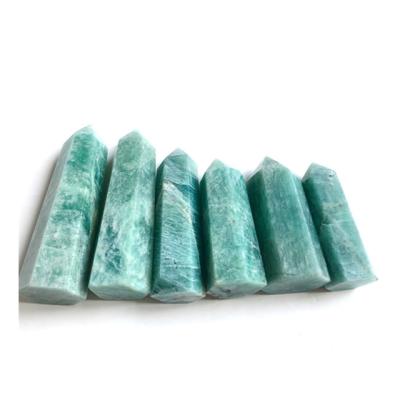 China China wholesale natural quartz towercrystals healing stones amazonite wand point of home decoration for sale