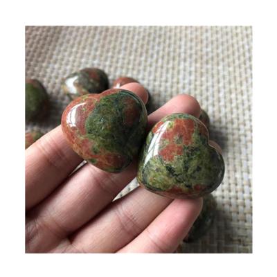 China China Healing Natural Unakite 3 cm Mini Small Heart Shaped Crystals and Stones for Sale for sale