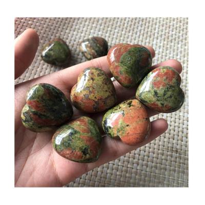 China China wholesale natural quartz crystal crafts healing stones unakite heart for buyer for sale