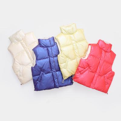 China Breathable Duck Coat Stripper Kids Vest Jacket Vest Shiny Material 90% Down Vest Sleeveless Down Coat Unisex Kids for sale