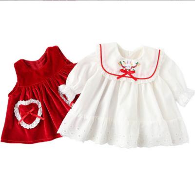 China Anti-Static Baby Infant Girls Dress Set Cartoon Rabbit Pocket Corduroy Dress Shirt Spring Autumn Kids Children Clothing Spring Tutu Dress for sale