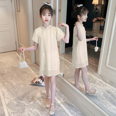 China Retro Anti-wrinkle Chinese style cheongsam girls dress wholesale child embroidery dress dresses girl for sale