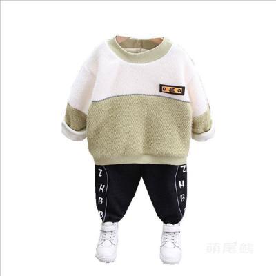 China Kids Winter Clothing Set Sweater Sweater And Pants Baby Boy Casual Scrambled Designs Shear Girls Sweaters With Pants for sale