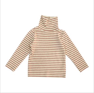 China Anti-wrinkle babies winter computer knit striped tortoise neck sweater girls sweater for 3 years little girls fuzzy sweater for sale