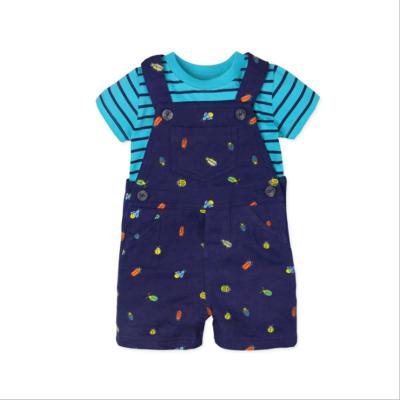 China Comfotable 2pcs Knitwear Baby Rompers Set Cheap Price Newborn Baby Romper Overalls Jumpsuits and T-shirt Wholesale Set for sale