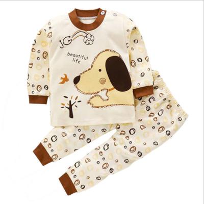 China Cartoon Pattern Print Clothes Kids Baby Boy Thermal Clothing Sets Cotton Pajamas Shirt+Pants Comfortable Baby Girl Kids Pajamas for sale