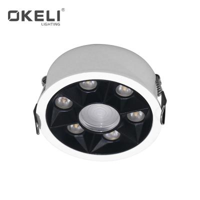 China OKELI High Performance Round 8w COB Modern Aluminum Living Room Office LED Indoor Spotlights for sale