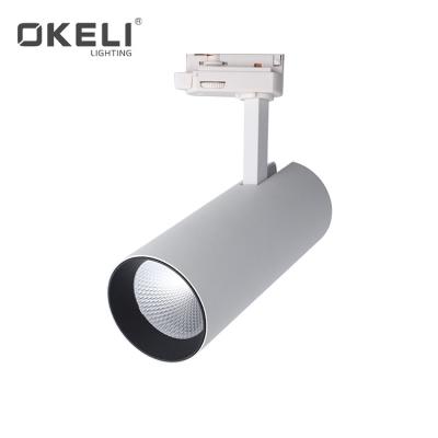 China High efficiency OKELI energy saving indoor aluminum white cob 16w 24w 10w 32w led track light for sale