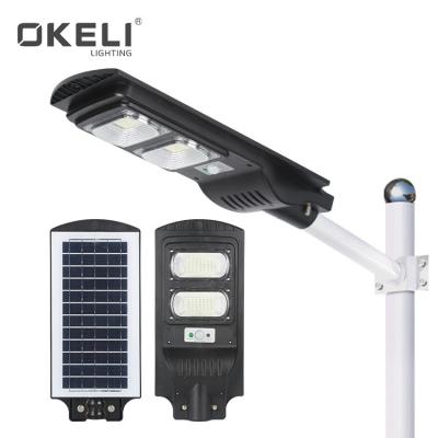 China ROAD OKELI high performance ip66 waterproof pc 60w outdoor all in one solar led street light for sale