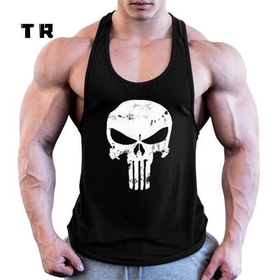 China 2021 Summer New QUICK DRY Men's Casual Skull Pattern Sports Racer Sleeveless Vest for sale