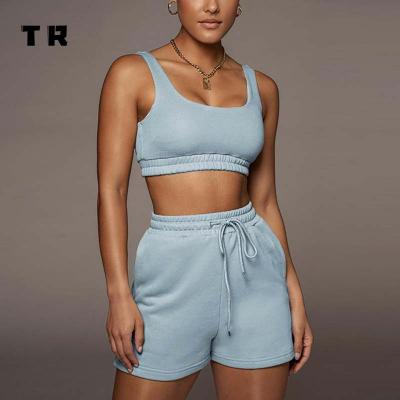 China 2021 Summer Autumn Fashionable Custom Logo Women Breathable Jogger Casual Two Piece Short Set 2 Piece Short Set Sports for sale