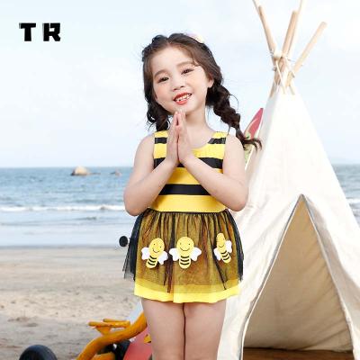 China 2022 Custom Made Little Girls Anti-UV Swimwear Printing Bee Family Matching Swimwear for sale