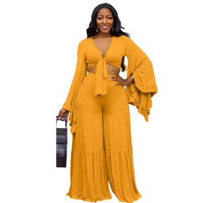 China Breathable Long Sleeves Plus Size S-3XL Womens Clothing Solid Color Two Piece Set Suit for sale