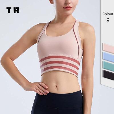 China Zilian Breathable Wholesale High Impact Activewear Gym Yoga Bra Sports Solid Color Seamless Top Bra for sale