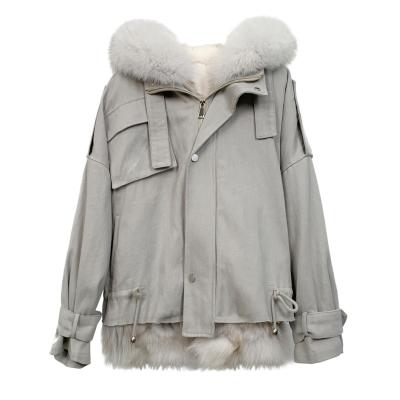 China Real Anti-Wrinkle Women Winter Fur Coat Winter Fox Fur Jacket Bomber Jacket Women for sale