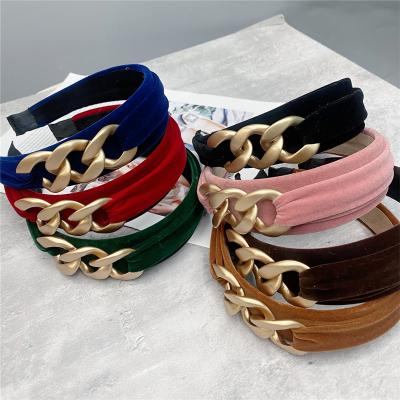 China Wholesale New Arrivals 2022 Fashion Velvet Hair Accessories Luxury Headband Girl Women Fashion Handmade Headbands Headbands For Women for sale