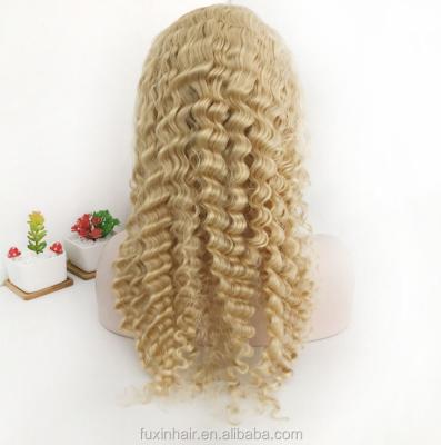 China Curly Curl 30 Inch Virgin Virgin Blonde Wave 613 Blonde Hd Lace Front Wig 13x4 Full Lace Wig 613 Lace Frontal Wig Raw Deep Curly Transparent Hair for sale