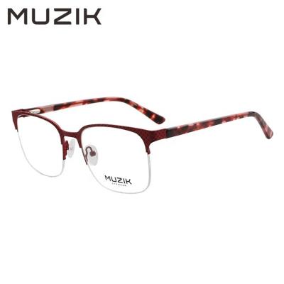 China Fashion Style Half Frame Popular Metal Optical Glasses Optical Glasses JS031 for sale