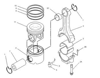 China 9N5403P Body Piston W/Pin Cylinder Liner 225-0115 Engine 9N-5403 Ring 2250115 Crown A Te koop