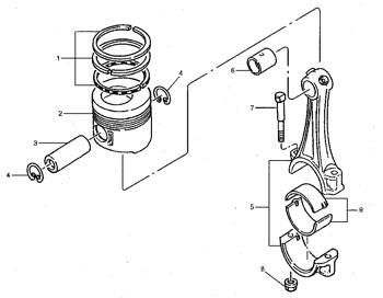 China 9Y7212P Body Piston W/Pin Cylinder Liner 5I-7537 Engine 9Y7-212P Ring 5I7537 Piston B Te koop