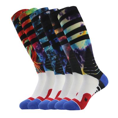 China Sports socks wholesale comfortable colorful printed basketball socks knee high sports football socks for sale