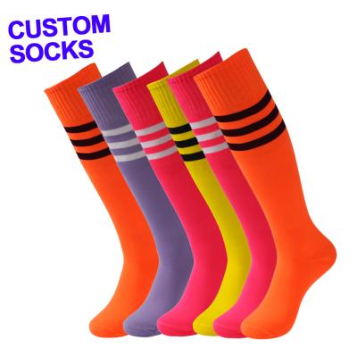 China Fashion QUICK DRY Autumn Black Polyester Triple White Custom Wholesale Bar Tube Teen Knee High Cute School Girl Sports Socks for sale